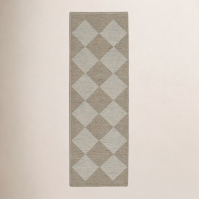 Winnie Beige Tan Hand-Knotted Geometric Wool Rug
