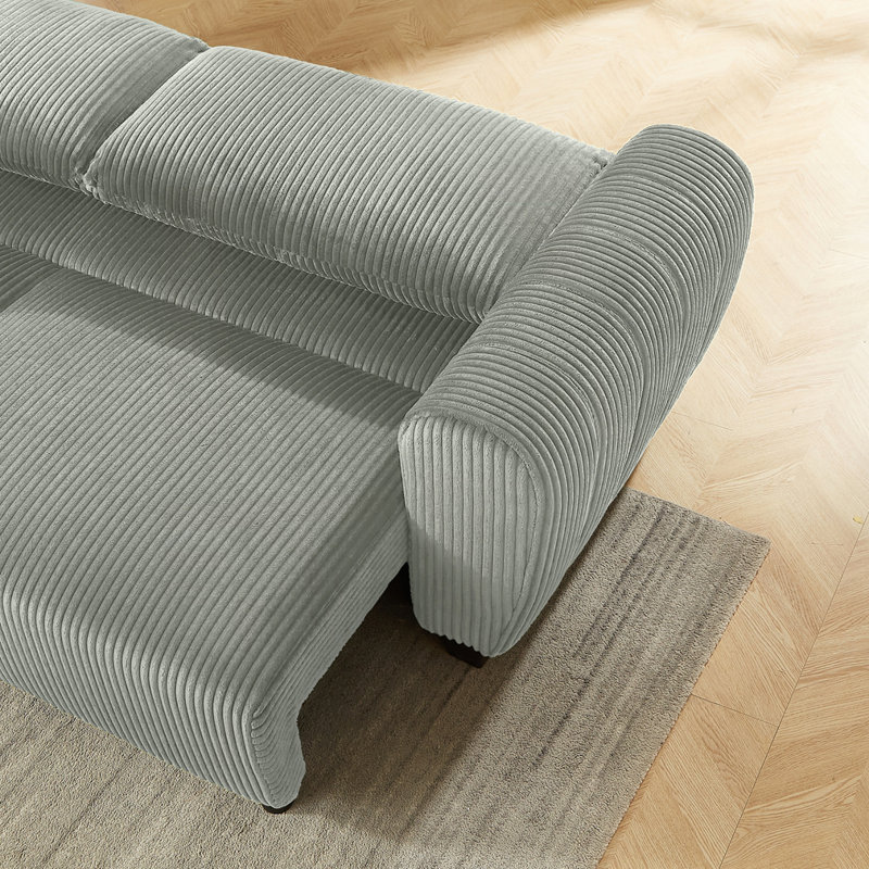 Upholstered 2-in-1 Convertible Sleeper Sofa with Cushions and Storage, Light Gray