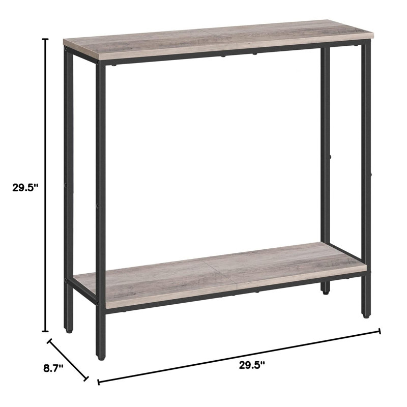 Piercy 29.5" Console Table with Shelf, Gray