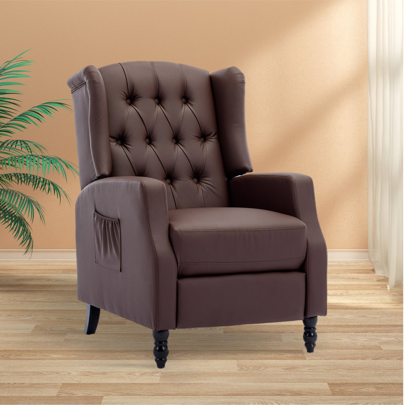 Fauteuil inclinable manuel 26,77 po, Similicuir brun