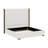 Tall Headboard Upholstered Bed With Vertical Striped And Wingback Design