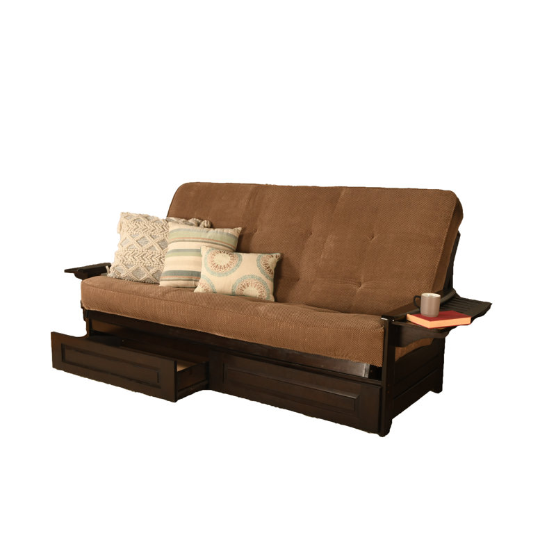 Futon avec rangement Stratford, Moka Marmont, Espresso