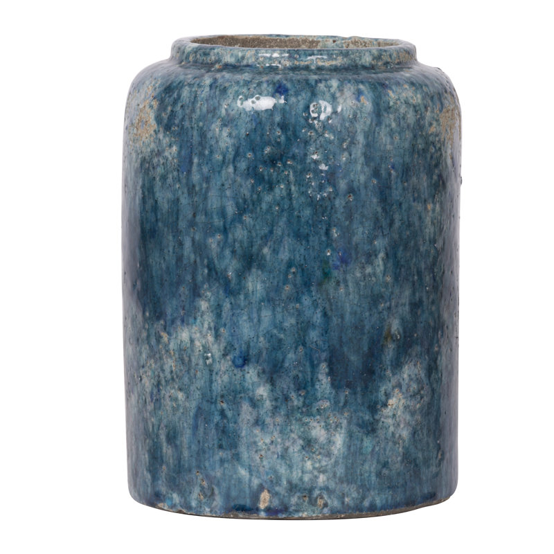 Vase de table Duke, Bleu, H 9,7 po x l 7,1 po x P 7,1 po