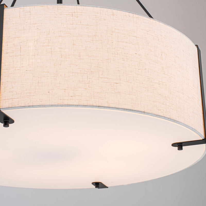 5-Light Transitional Drum Fabric Shade Chandelier