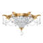 Milano 2 Light 16.5in x 8in Flush Mount in Parchment Gold with Clear Heritage Handcut Crystals-2075835025-2075835027