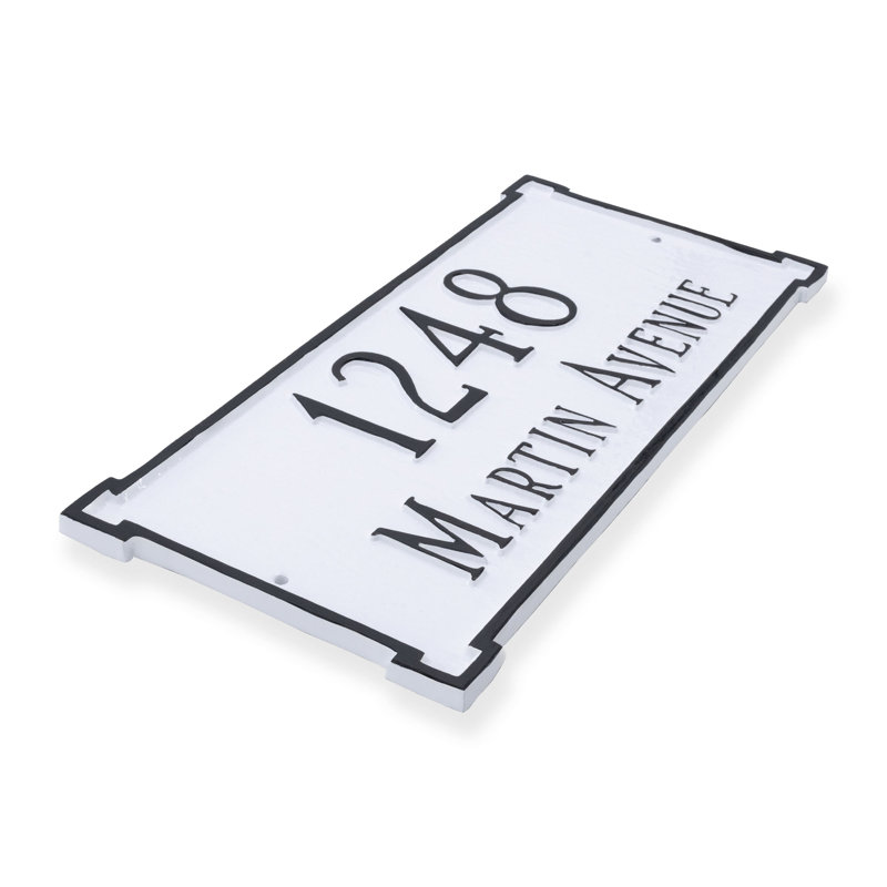 New Yorker 2-Line Wall Address Plaque, Yes, Aged Bronze / Gold