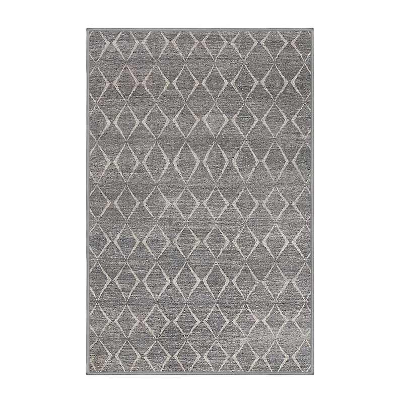 Tapis gris à motif géométrique Baylis, Rectangle 5 pi x 8 pi
