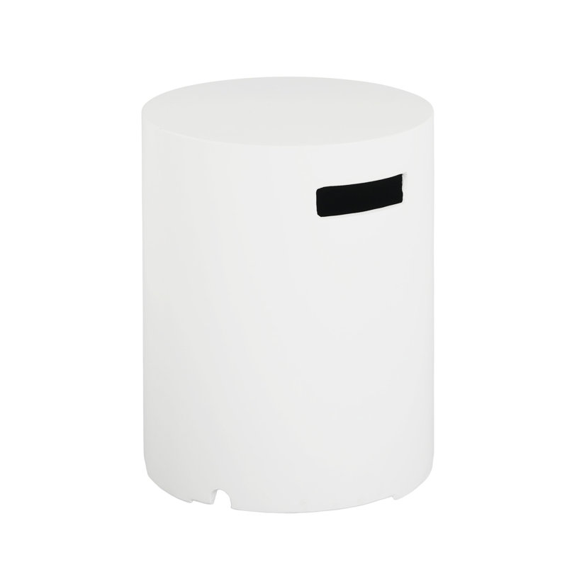 Support de réservoir blanc 16 x 20 pouces / table d'appoint, conception légère et ronde sans assemblage requis pour les espaces extérieurs