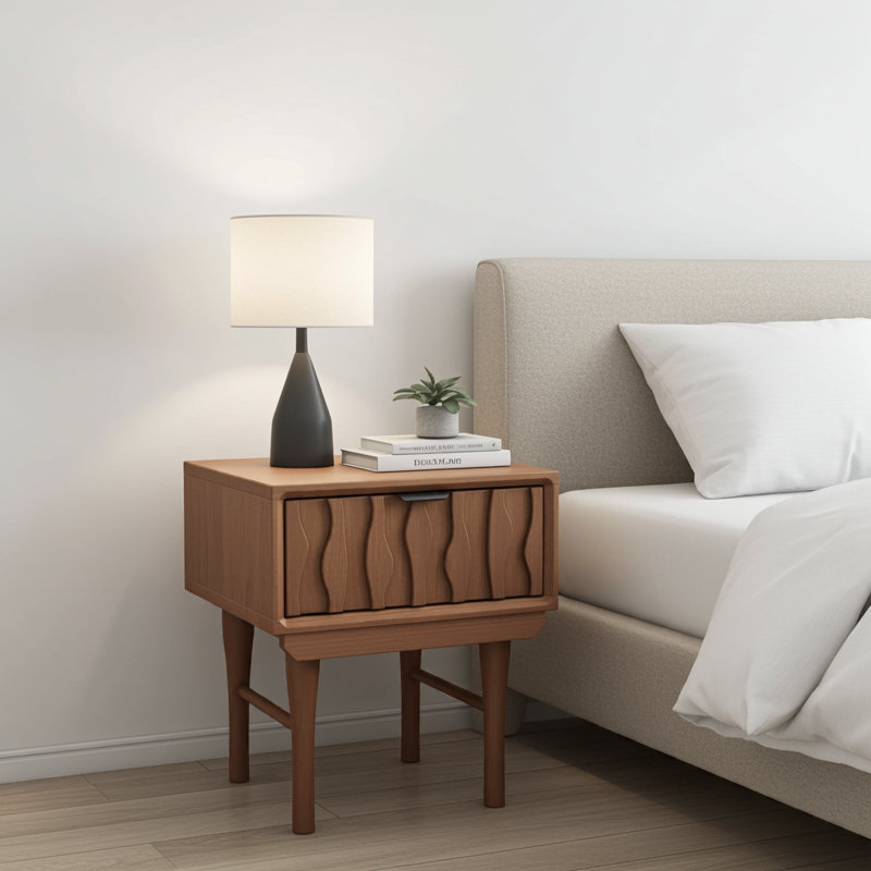 Veneto  One Drawer Bedside Cabinet, Brown