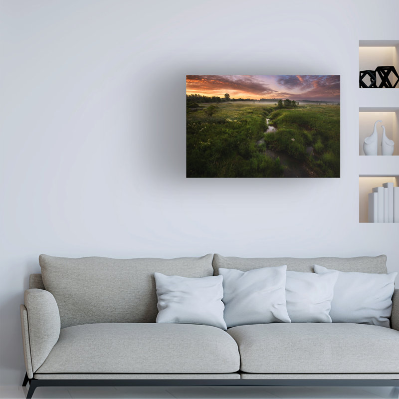 Œuvre sur toile, la rivière Kesma, H 12 po x l 19 po