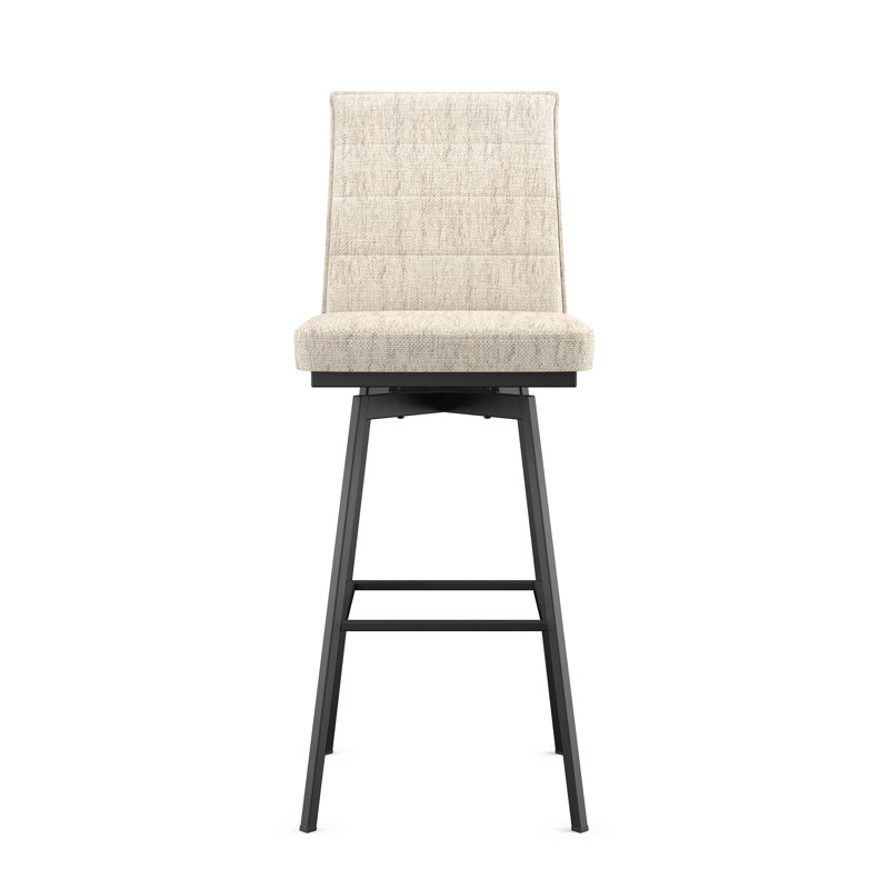  Tabouret de bar et de comptoir pivotant Donato, Crème/gris, Tabouret de bar (siège d'une hauteur de 30,63 po)