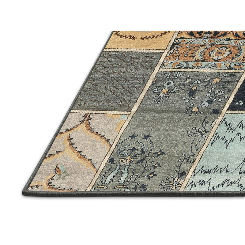 Tapis gris / brun / noir, Rectangle 5 pi x 7 pi