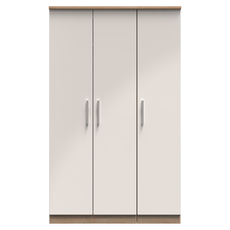 Borgeson Triple Plain Wardrobe, Kashmir Gloss/Bardolino Oak