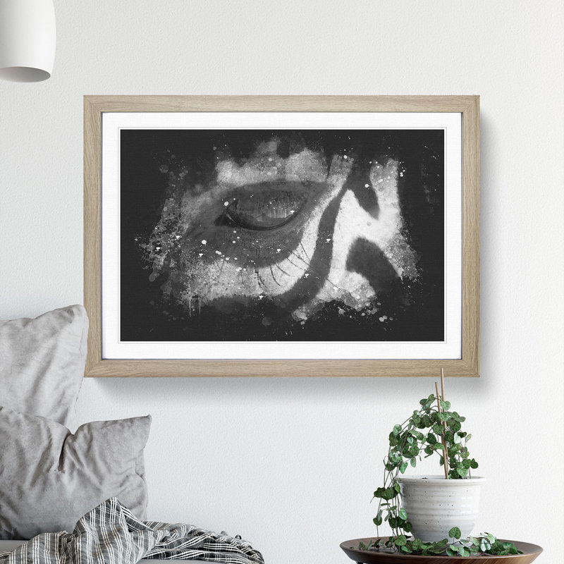 Zebra Vol.3 Paint Splash - Picture Frame Graphic Art, Oak, 36cm H x 48cm W x 2cm D