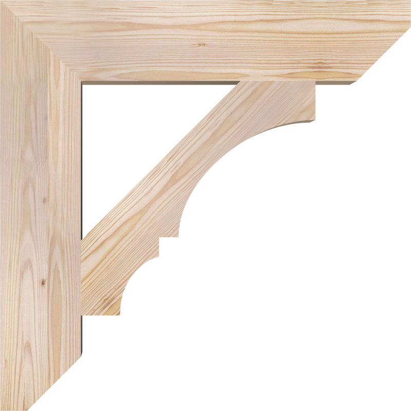 H 6 po x l 40 po x Support en bois / corbeau, H 28 po x l 5,5 po x P 28 po, Lisse, Sapin de Douglas