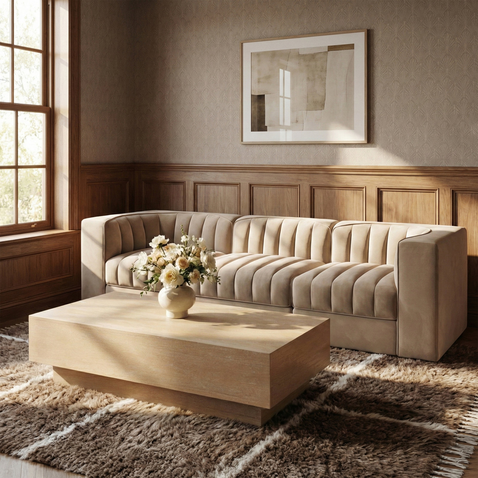 Otto 52" Coffee Table, Beige