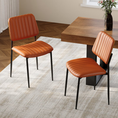 Faux Leather Dining Chairs With Bentwood Frame - Modern Upholstered Side Chairs, Set Of 2, For Dining Room, Kitchen, Cafe