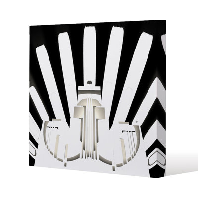 Art Deco Skyscraper Slim Style Canvas Print, 15mm Slim Real wood.