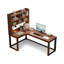 Bureau d'angle en L en bois massif avec bibliothèque intégrée-1004002226-1004002227-1004002229