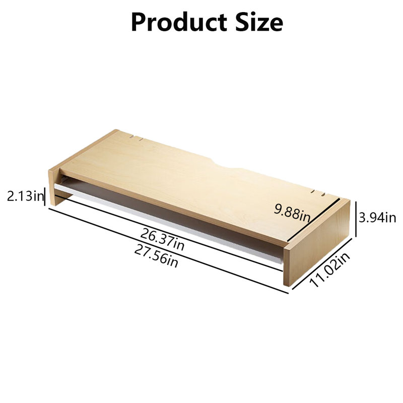 Malanni Wood Monitor Stand, Natural