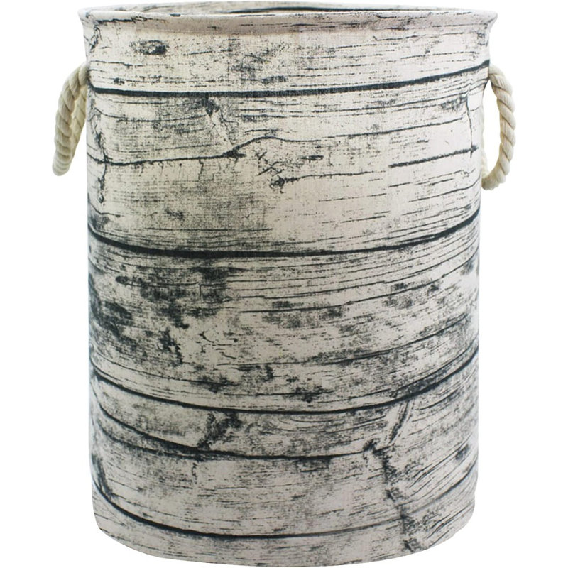 Panier à linge souche d'arbre - grain de bois - grand panier à linge pliable et imperméable avec poignées en corde