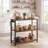 32"W Kitchen Island With Power Strip, Microwave Oven Stand, Kitchen Shelf, Baker's Rack With 3 Open Shelves-1611621496