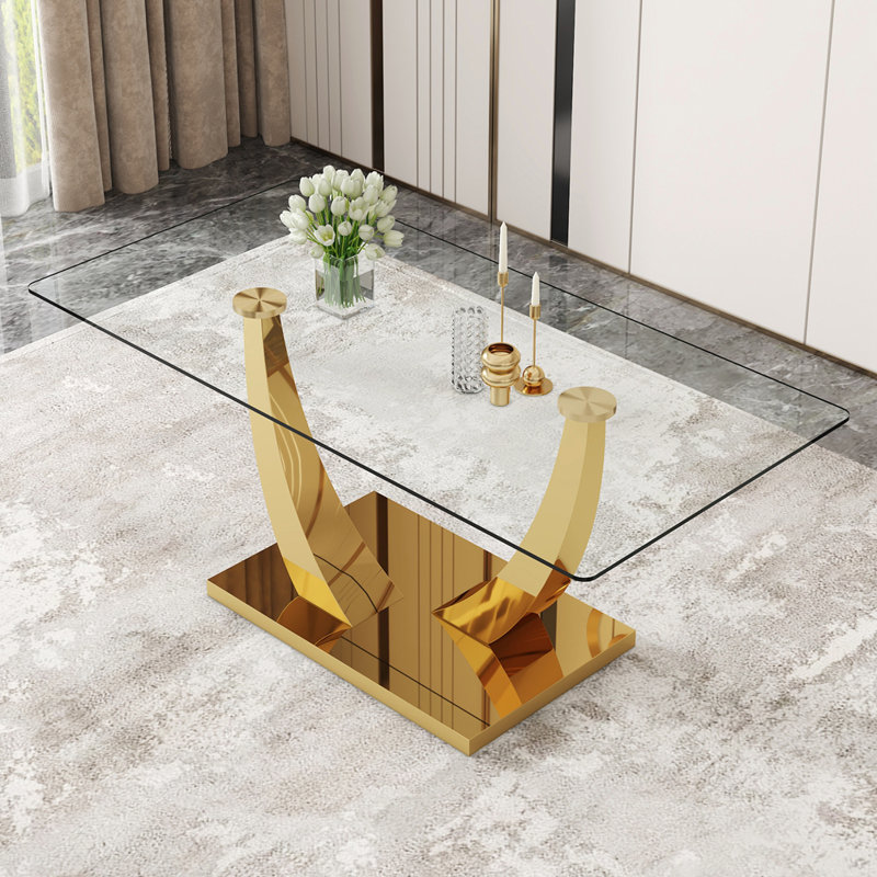 Bertold Glass Top Dining Table