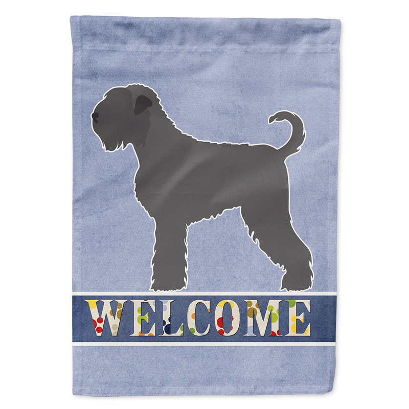 Polyester 2 côtés 40 x 28 po welcome drapeau maison, Terrier russe debout