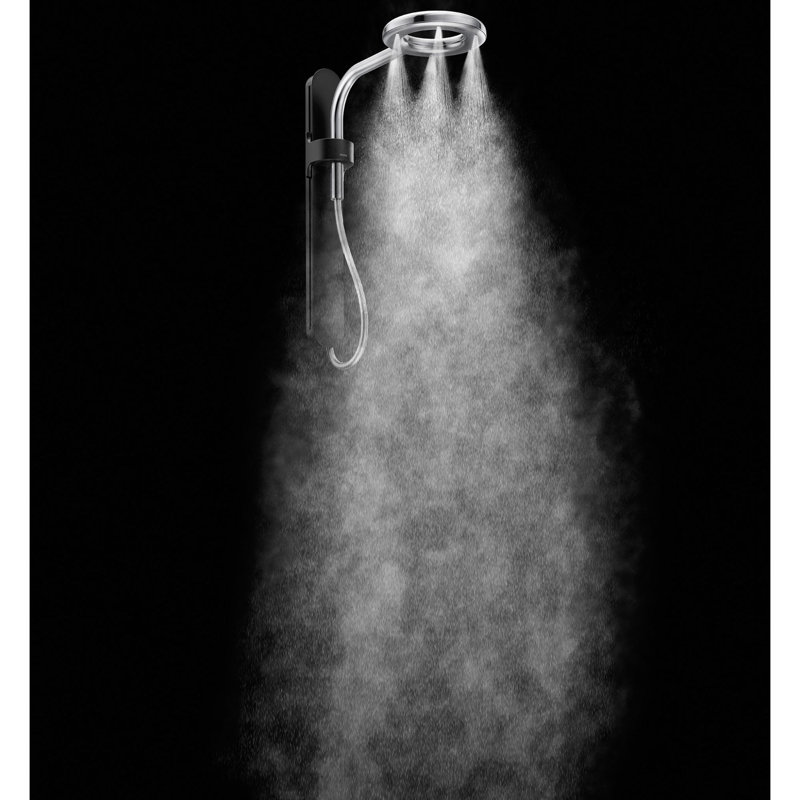 Douche à pluie Moen Spa, Noir mat et chrome poli