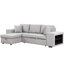 Canapé-lit d'angle réversible en forme de L de 104,5 po, méridienne de rangement et 2 tabourets, gris, fonction canapé-lit d'angle convertible, 104,5 po