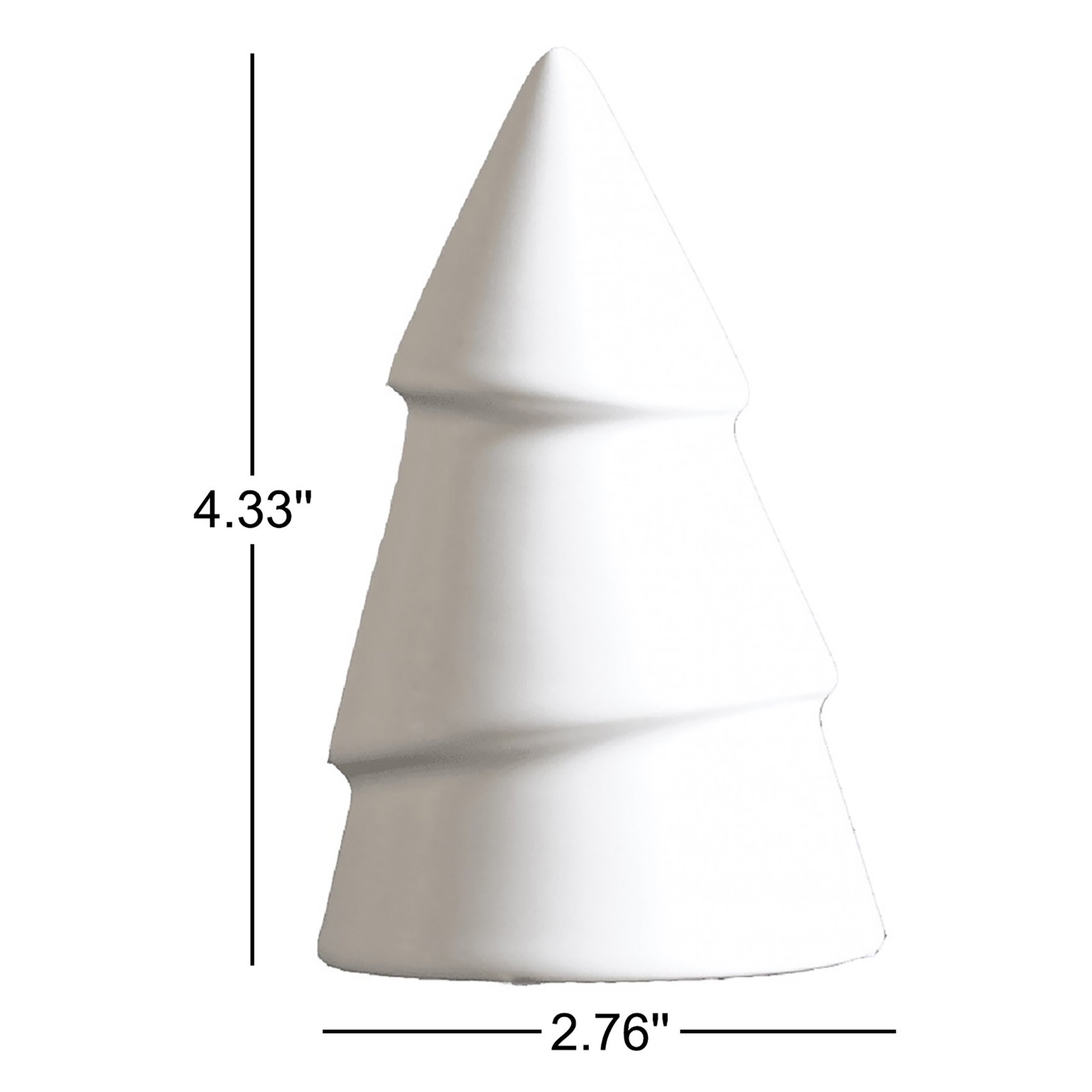 Ceramic Sculpture, 4.33'' H x 2.76'' W x 2.76'' D, White