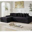 Canapé modulaire surdimensionné Cloud, canapé en L, canapé-lit convertible, sans assemblage, huit coussins, 3-en-1, poche latérale, faisant face à gauche, 4 sièges, velours côtelé, noir-2048665321