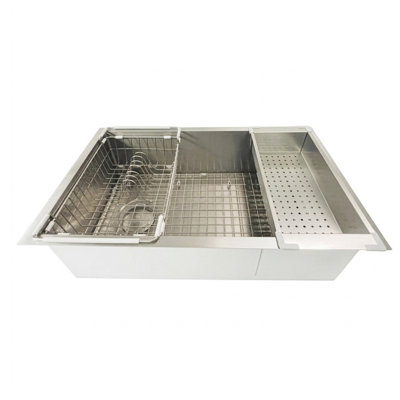 Évier de cuisine texturé en nid d'abeille 27 po - Bol simple - Acier inoxydable 316 avec calibre 16