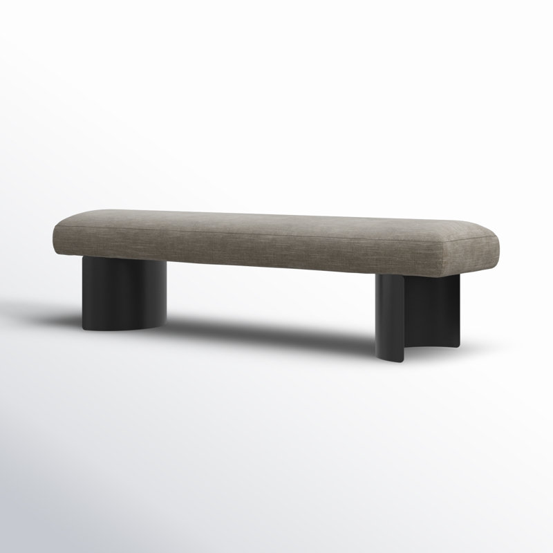 Banc en métal Axelle, Lin brun