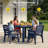 5 Piece Outdoor HDPE Dining Set, All-Weather Patio Table and Chairs W/ Umbrella Hole, Low Maintenance for Porch, Backyard-700693383