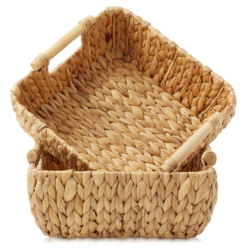 Casafield Natural Fiber Decorative Basket, 17 quarts