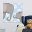 «Elephant Mommy and Baby on Blue», impression-26547956-49378390
