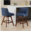 Tabouret de bar, siège de 26 pouces de hauteur, ensemble 2 pièces, tissu bleu