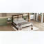 Lit double avec tête de lit en rotin et deux tiroirs de rangement-303163994
