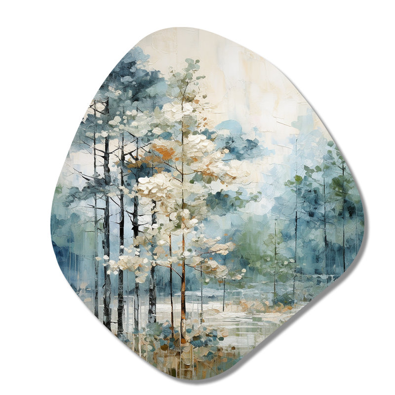 Haliee, pin, forêt enchantée II - décoration murale irrégulière en forme de nébuleuse de pin, H 28 po x l 25 po
