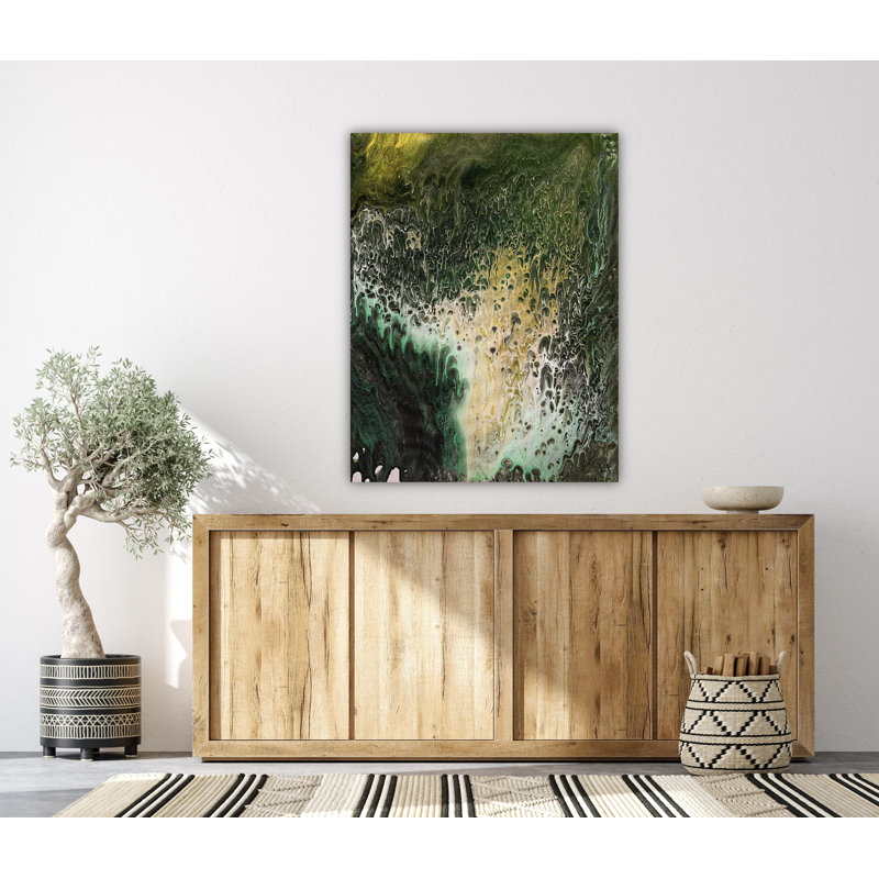 " Creek Bed " by Rachel Farmer, 26" H x 32" W x 2" D, White Floater Frame Canvas