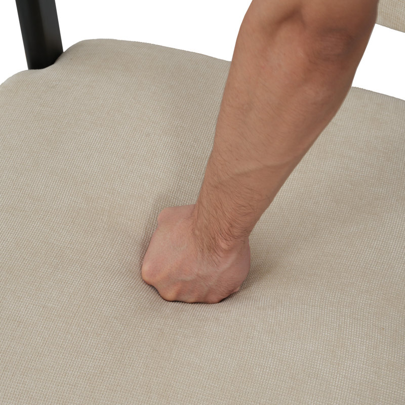 Chaise de salle à manger rembourrée en U en bois massif (ensemble de 6), Black