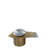 Modern Irregular Alexis Marble Top Coffee Table with 360° Swivel Top – Sculptural Metal Base in Brass Finish