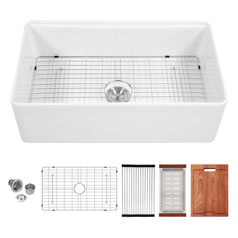 Multifunctional Ceramic Deep White Sink For Modern Kitchens