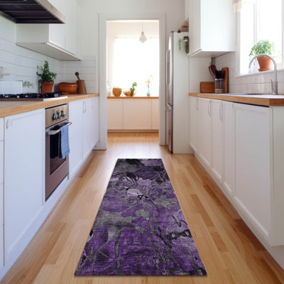 Premium Machine Washable Cerrito AMF558 Purple Rug