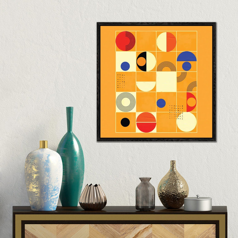 Mid Century Abstract III by Show Me Mars - Gallery-Wrapped Canvas Giclée on Canvas, 45.72 cm H x 45.72 cm W, Black Framed