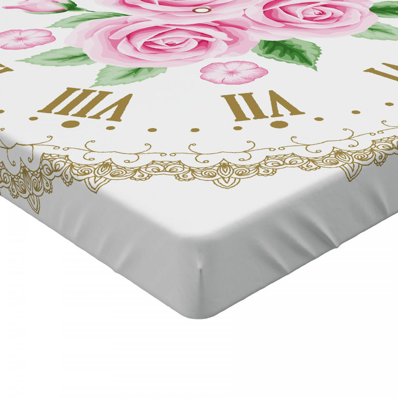 Microfiber Floral Fitted Sheet, Full Fitted Sheet