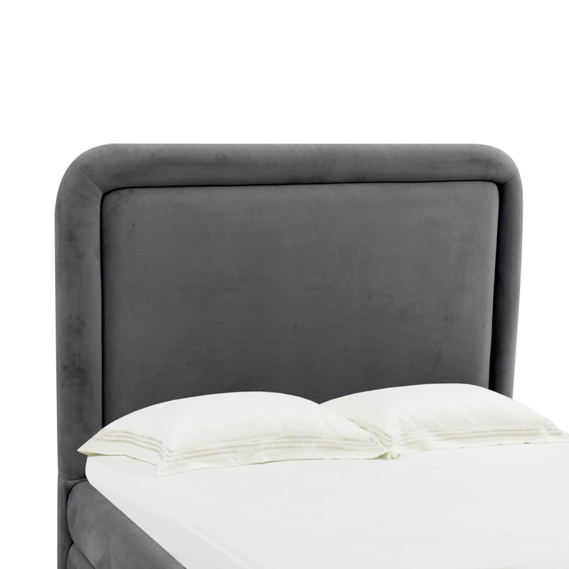 Upholstered Platform Bed, Dark Grey, Full