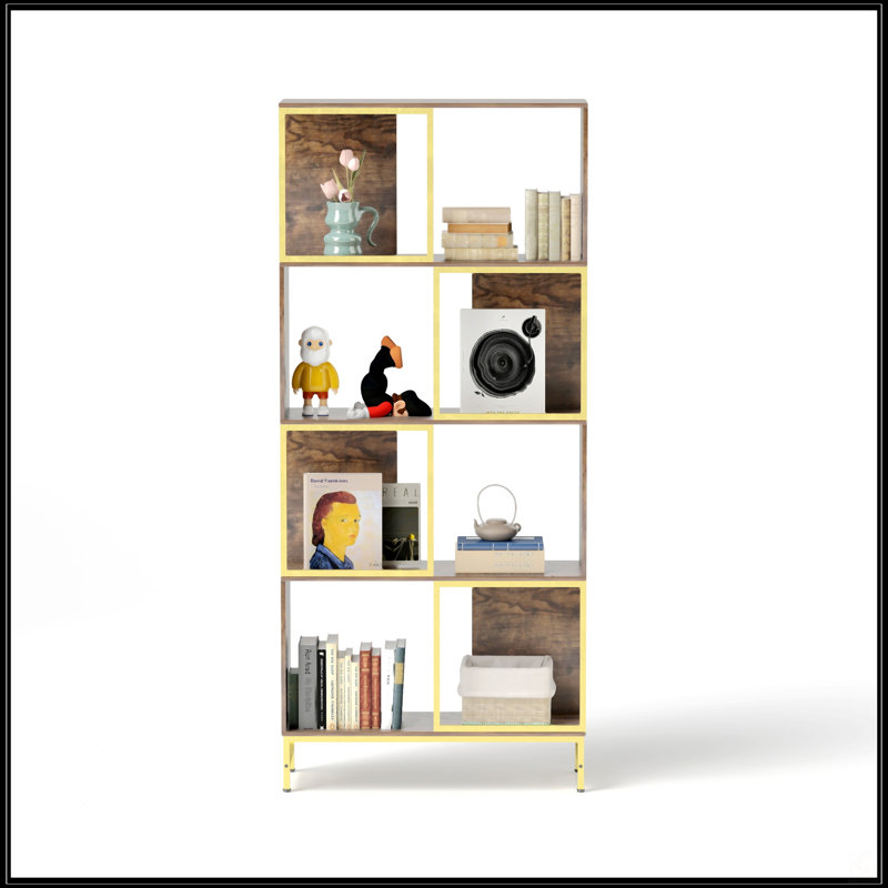 4-Tier Bookcase, Black/Gold