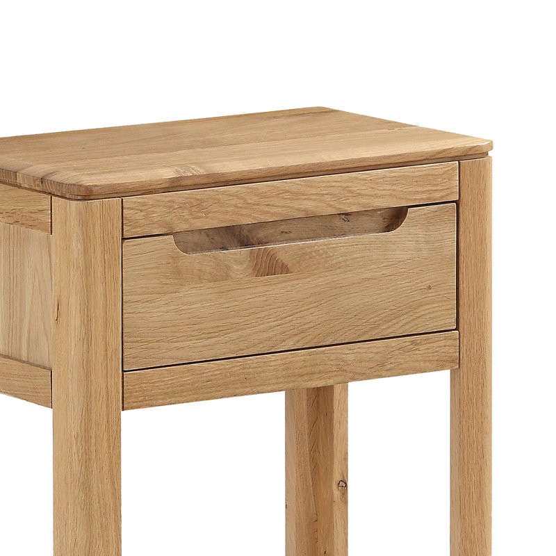 Remi Solid Wood End Table, Oak